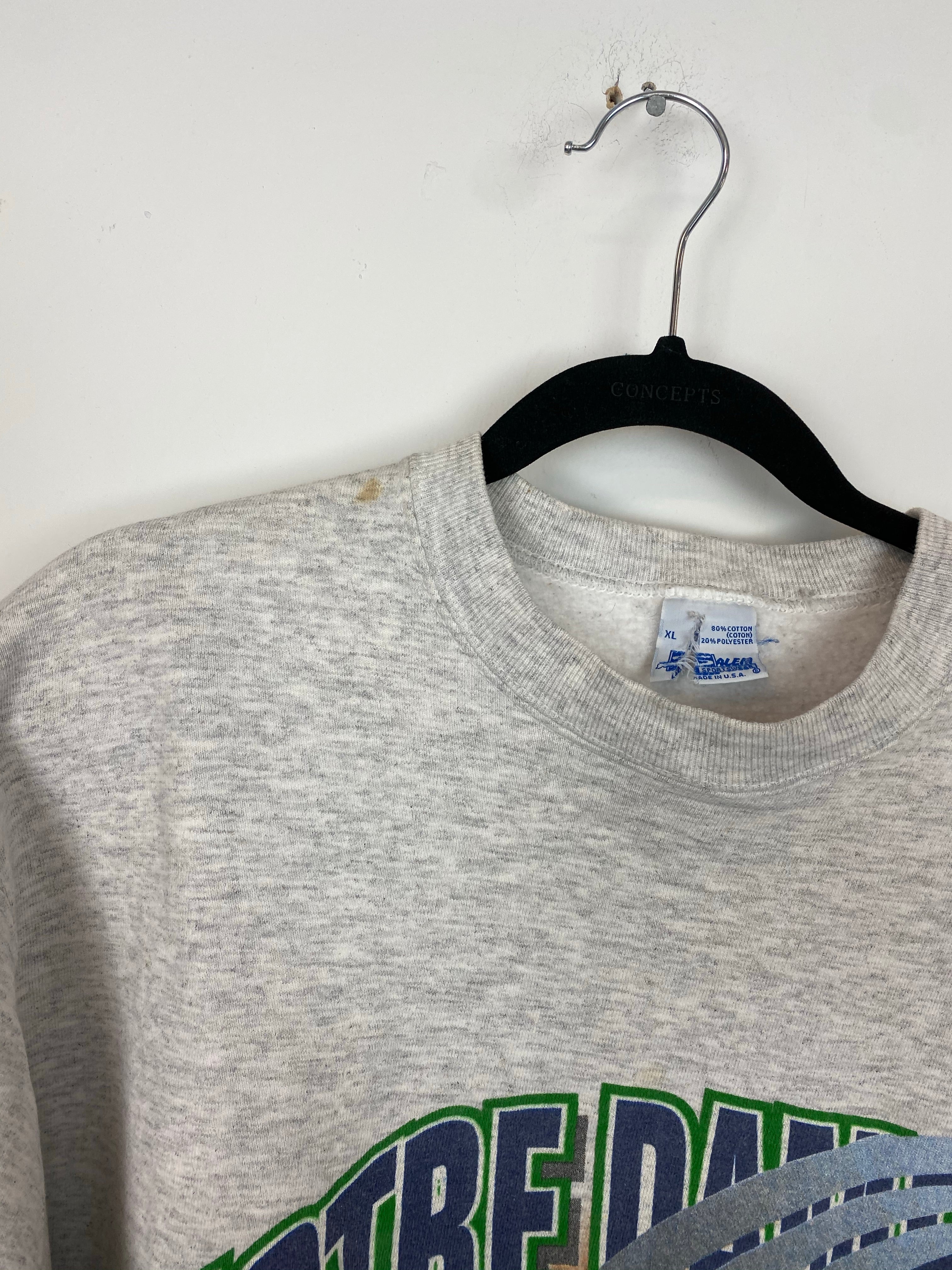 Vintage Front and Back Notre Dame Crewneck - L