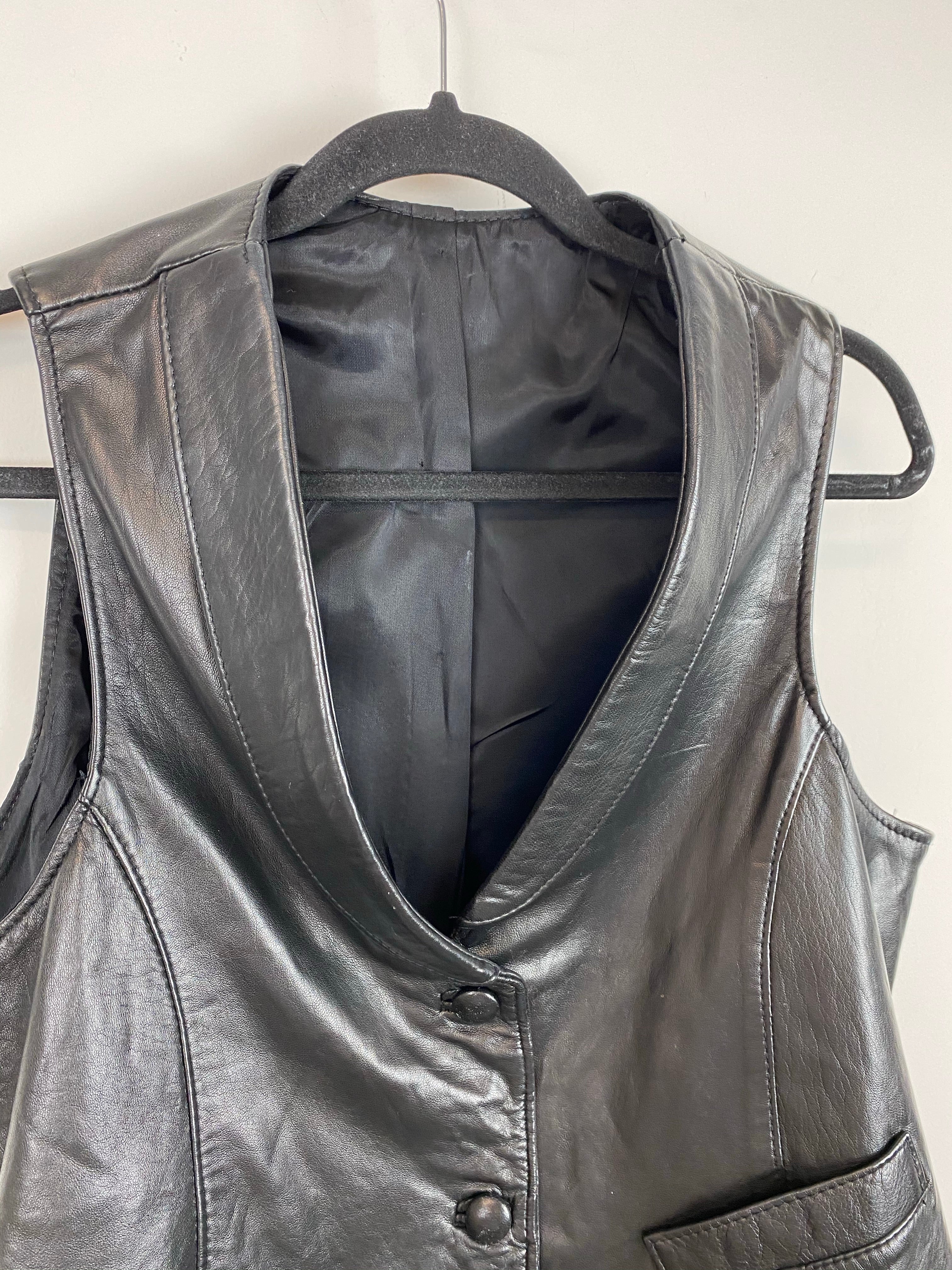 Vintage leather vest - M