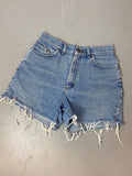 90s Lee High Waisted Denim Frayed Shorts - 30in