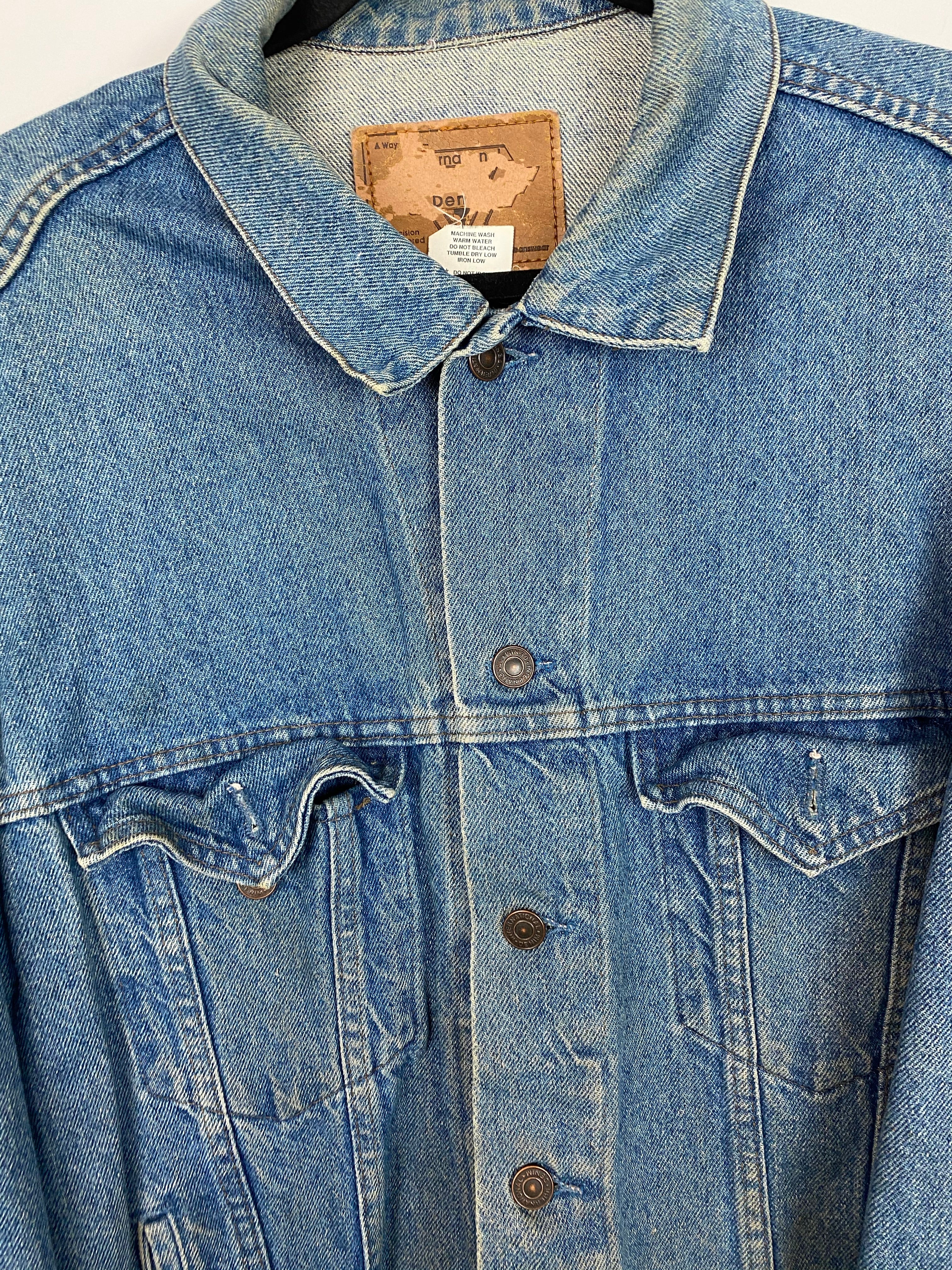 90s Loon printed denim jacket - L