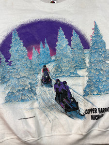 Front and back snowmobile crewneck