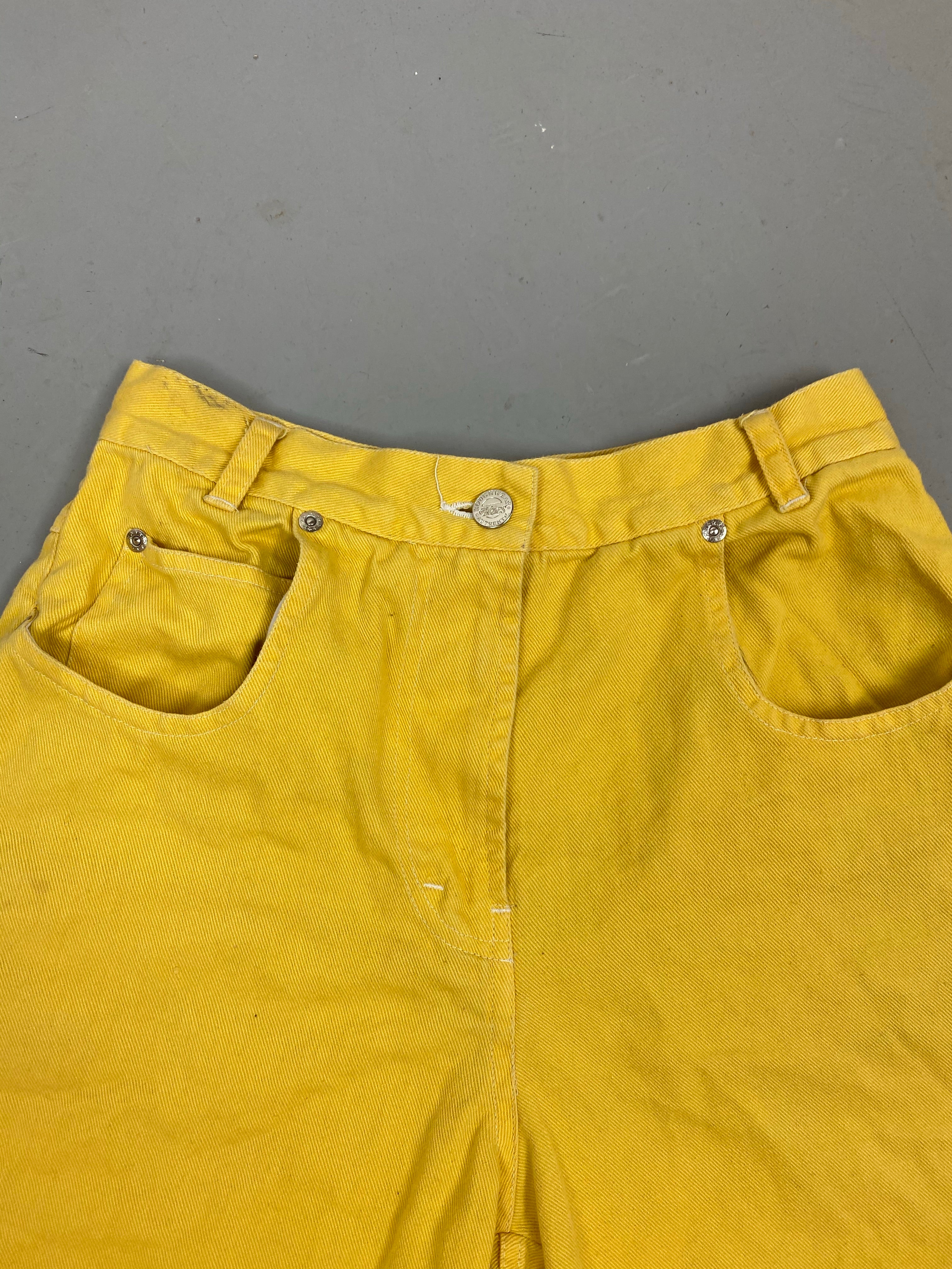 90s high waisted yellow shorts