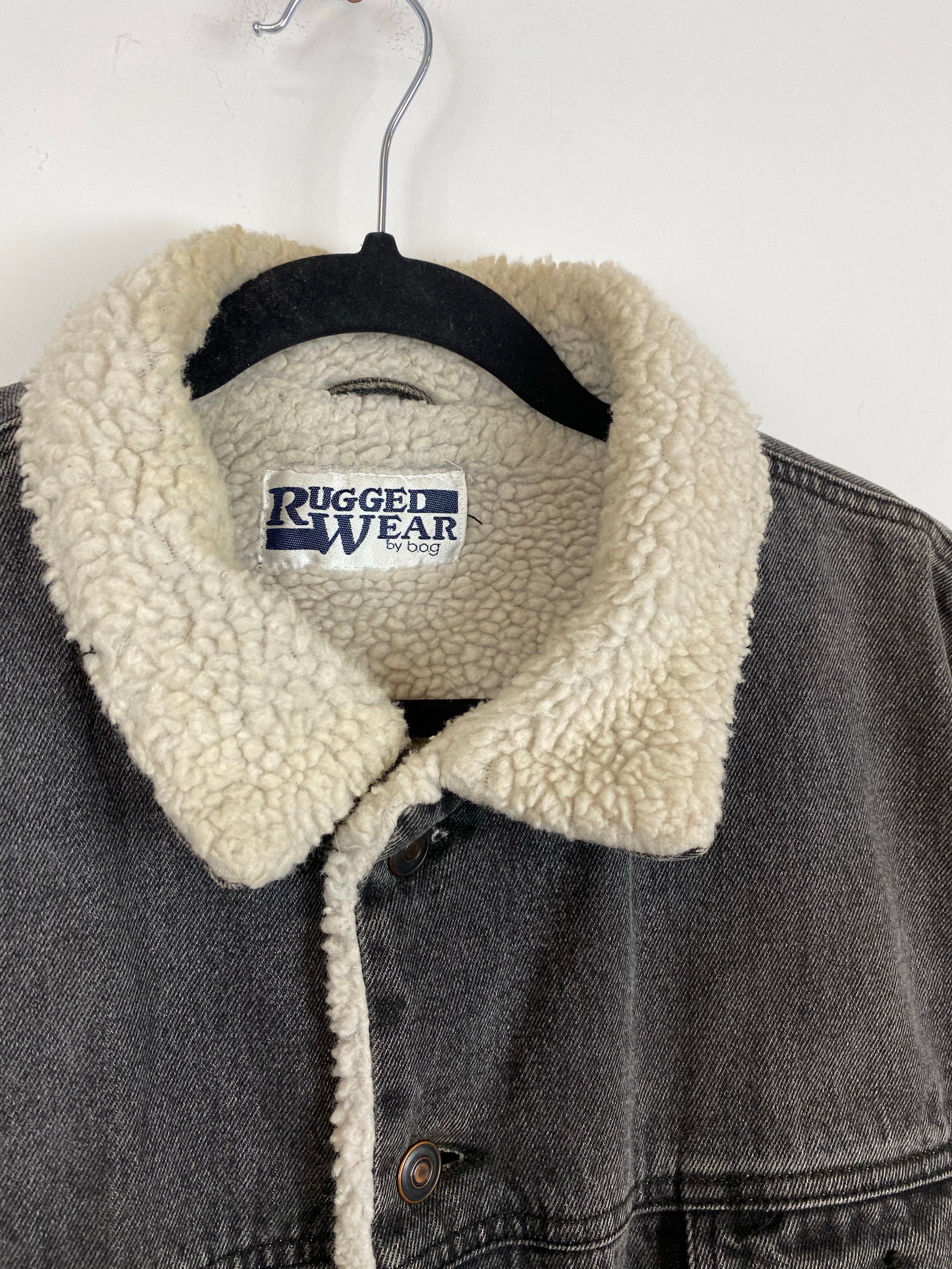 Fur lined rugged wear denim jacket