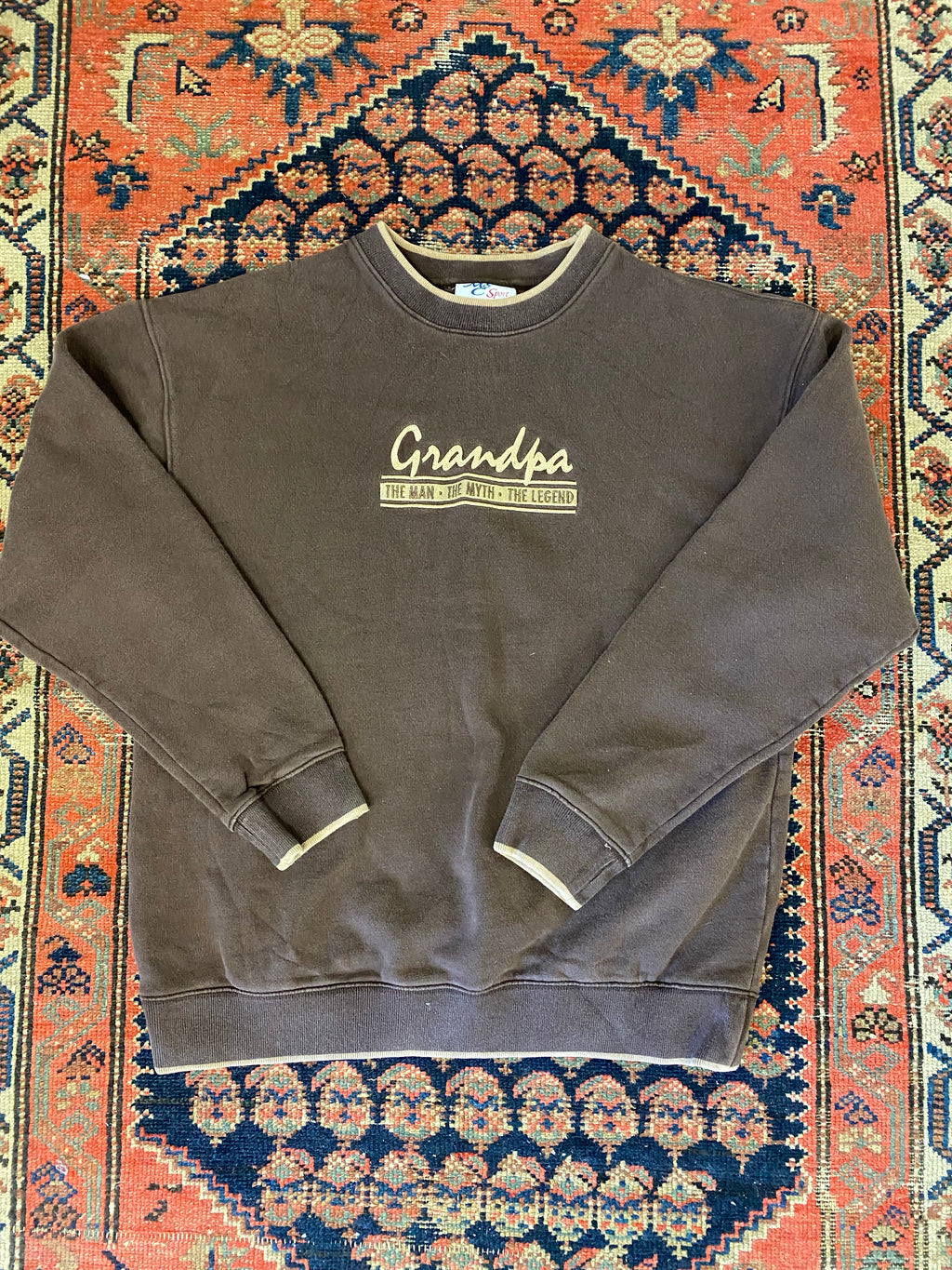 90s Embroidered Grandpa Crewneck - S