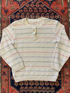 90s Knit Henley Sweater - M