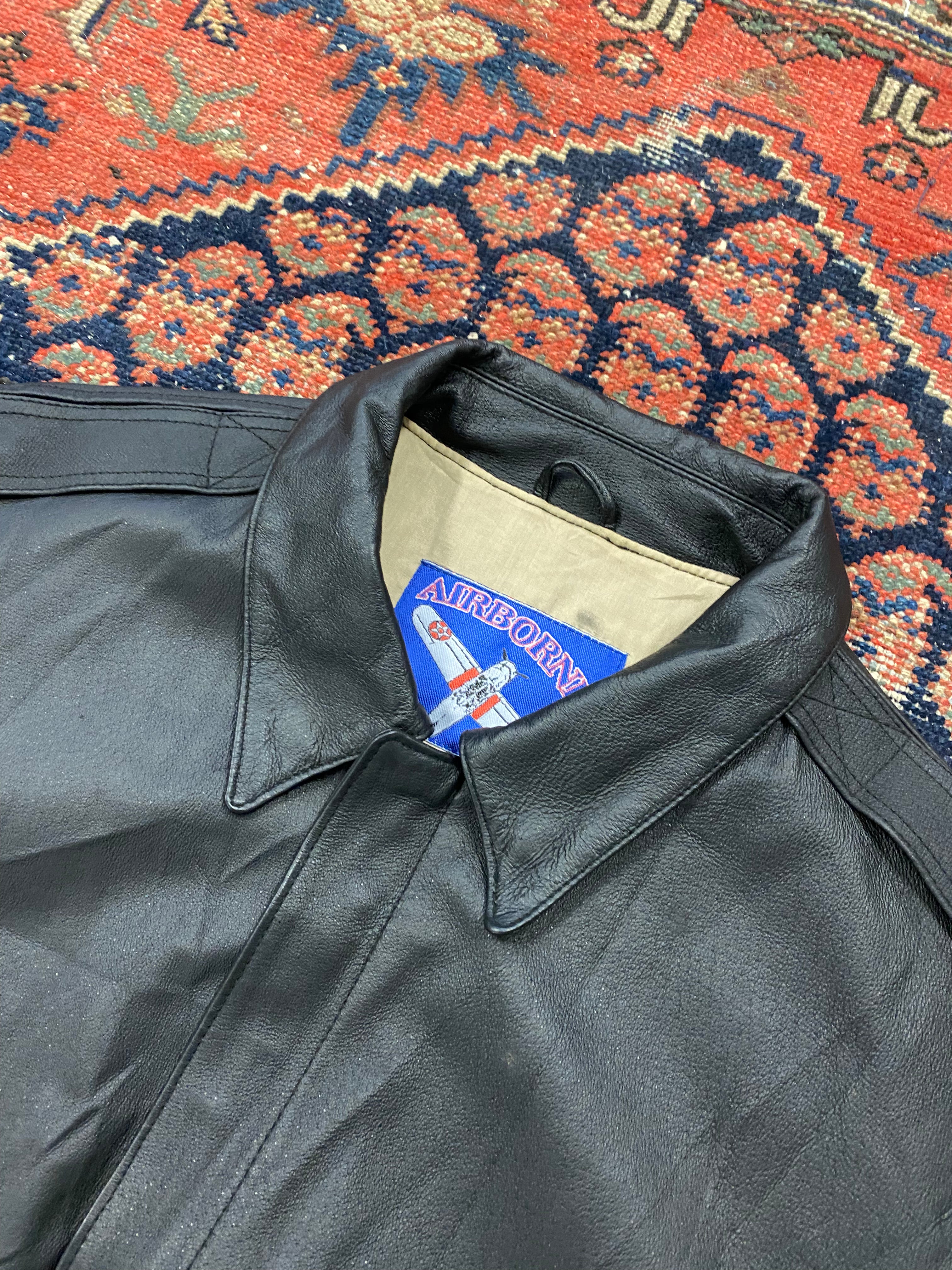 Vintage Leatner Airborne Bomber Jacket - L