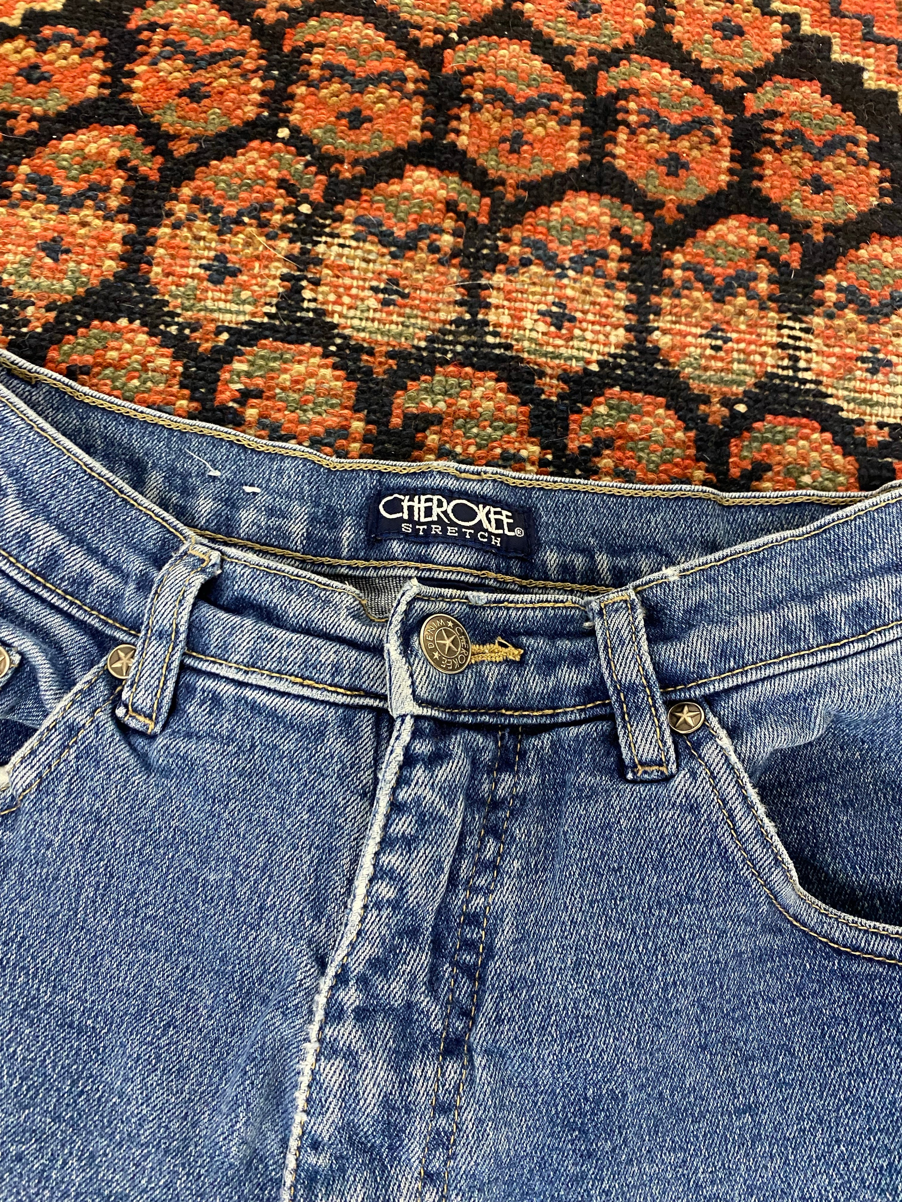 Vintage Cherokee High Waisted Frayed Denim Shorts - 27in