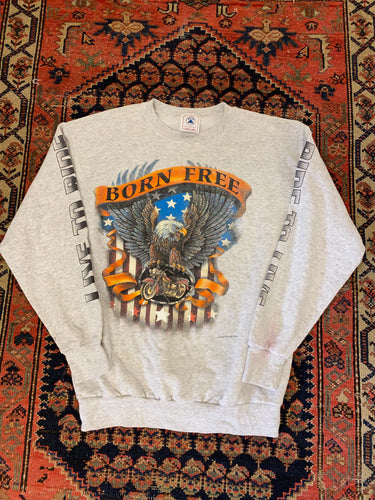 Vintage Front And Back Born To Ride Crewneck - S