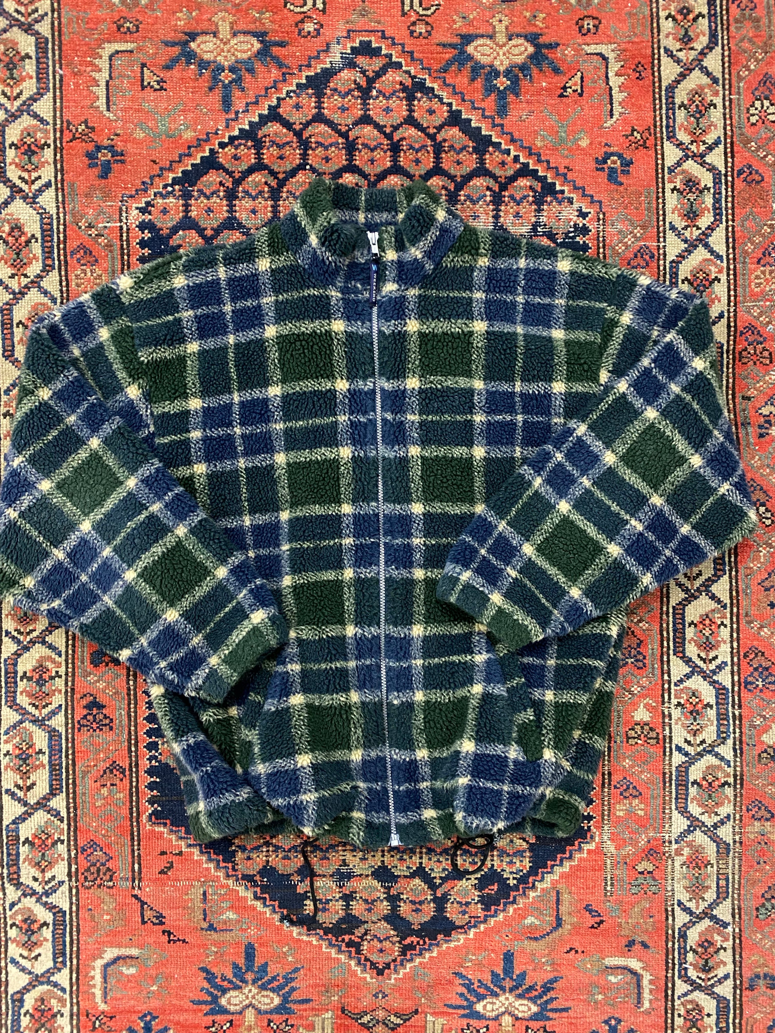 Vintage Plaid Fleece Full - Zip - L