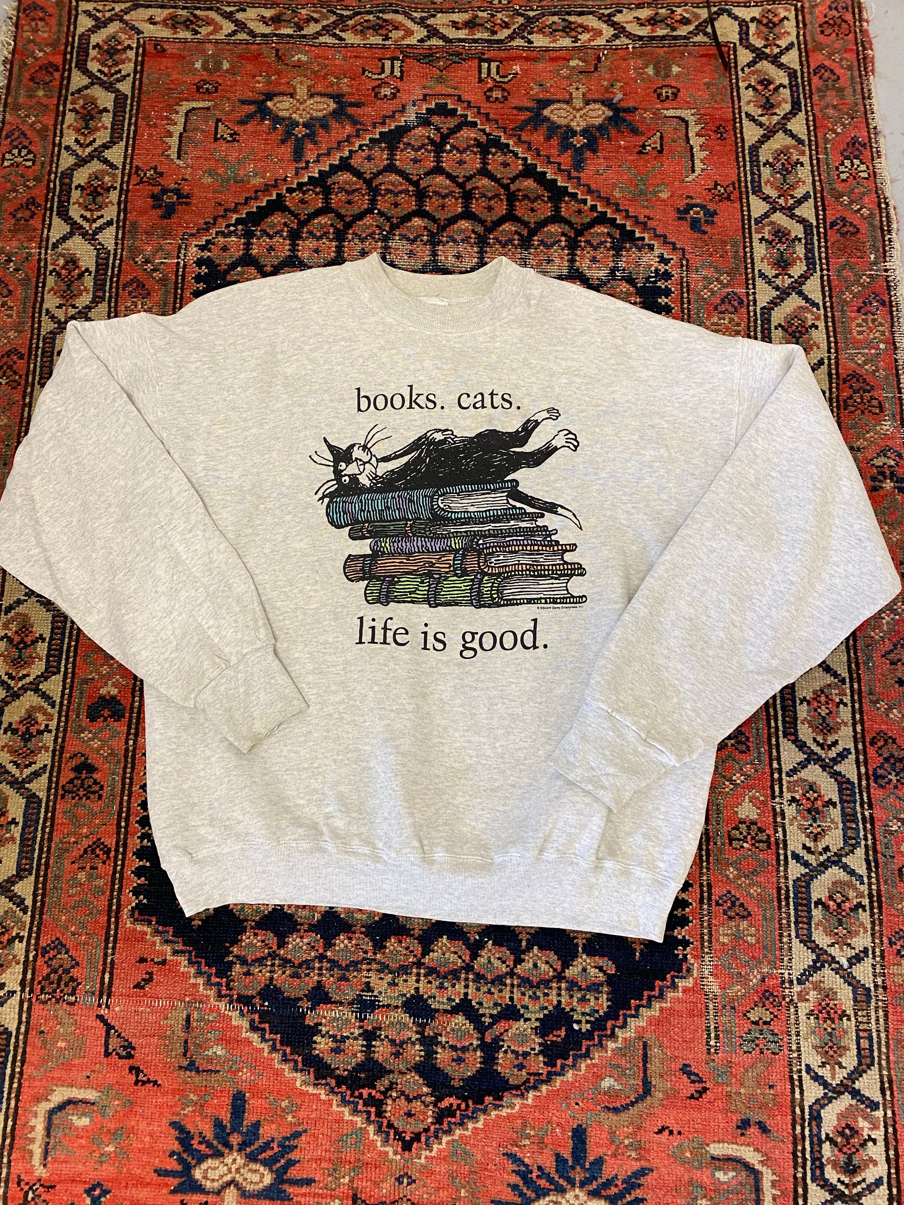Vintage Life Cat Crewneck - L