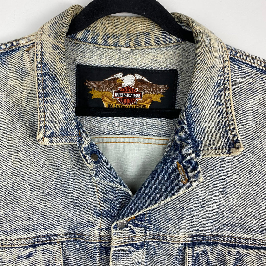 90s Harley denim jacket with back graphic