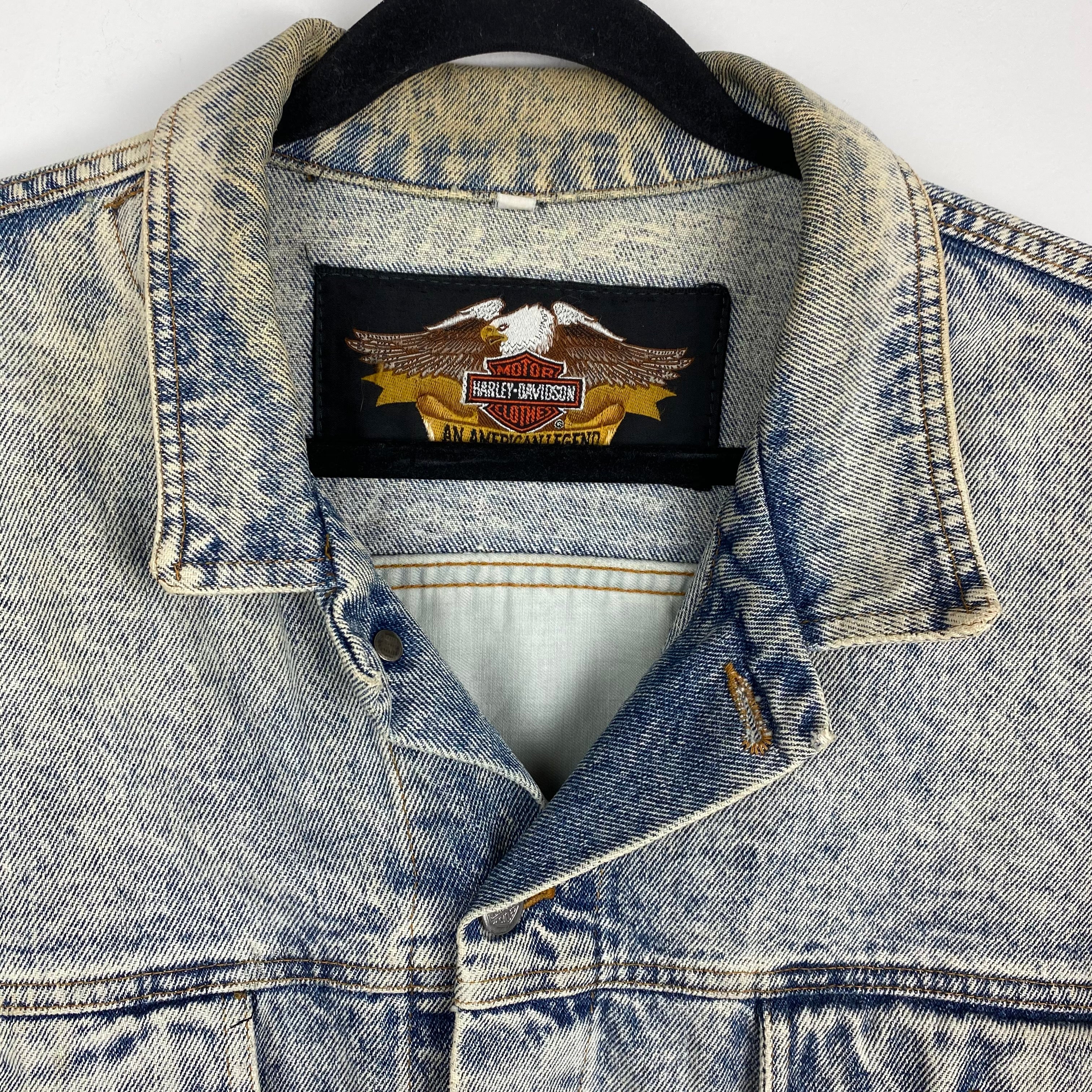90s Harley denim jacket with back graphic