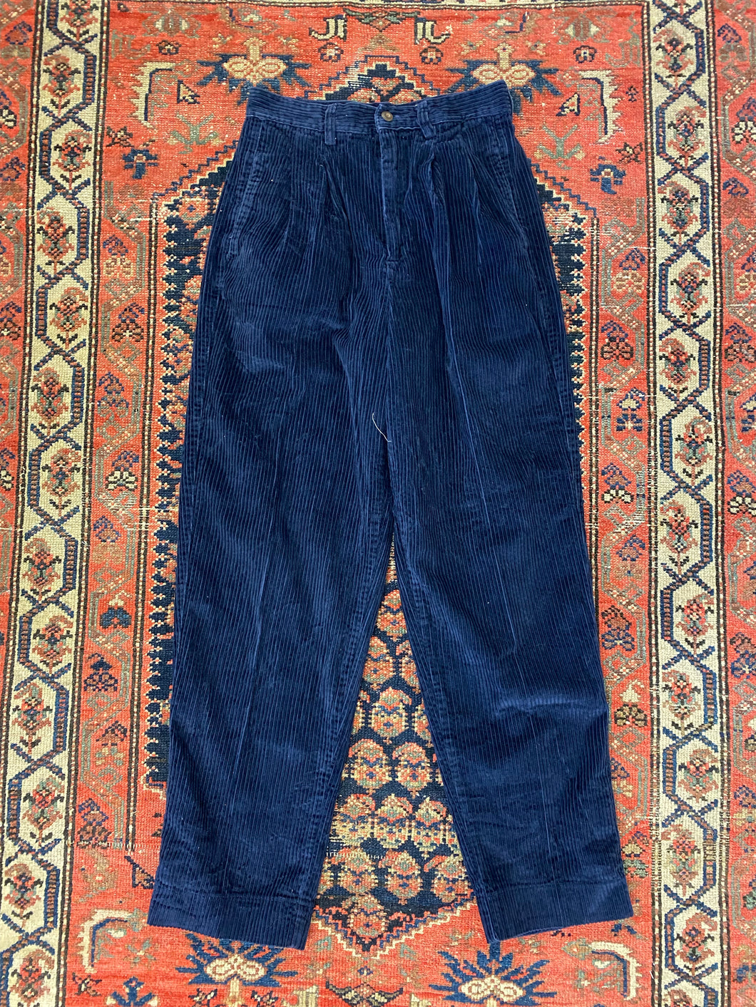 Vintage Pleated Corduroy Pants - 26inches