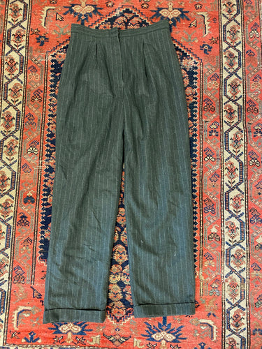 Vintage High Waisted Wool Trousers - 28inches