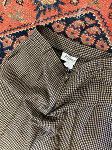 Vintage High Waisted Plaid Trousers - 28inches