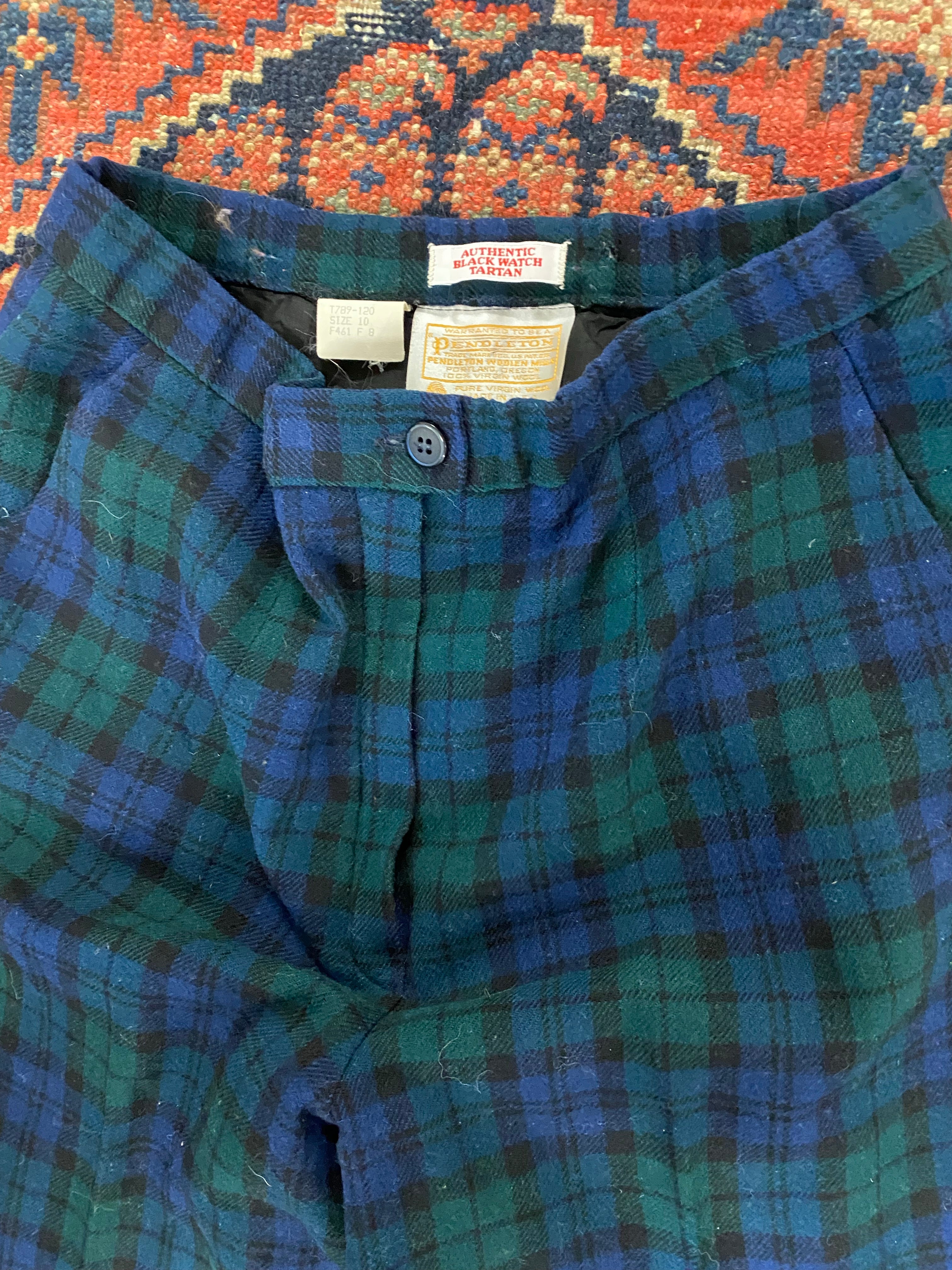 90s Plaid High Waisted Wool Trousers - 27inches