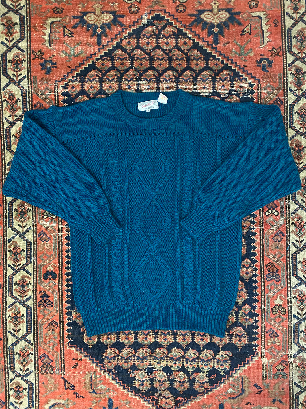 Vintage Blue Knit Sweater - M