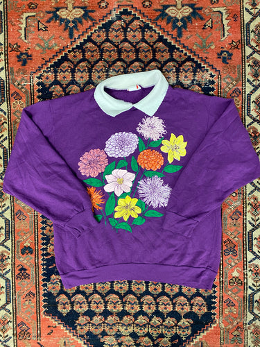 Vintage Floral Collared Crewneck - S