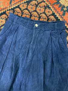 Vintage Pleated High Waisted Corduroy Pants - 26inches