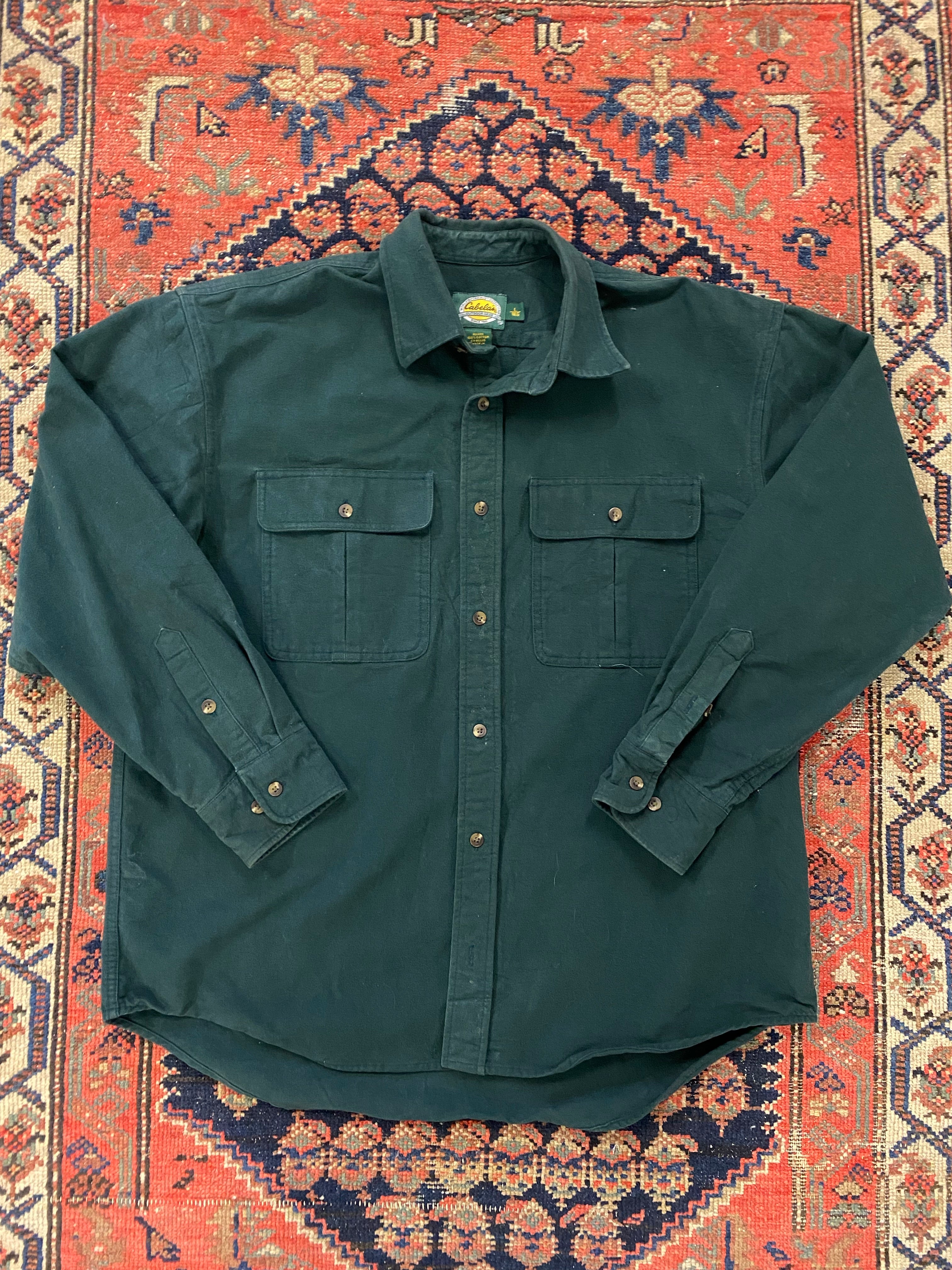 Vintage Green Button Up Shirt - L