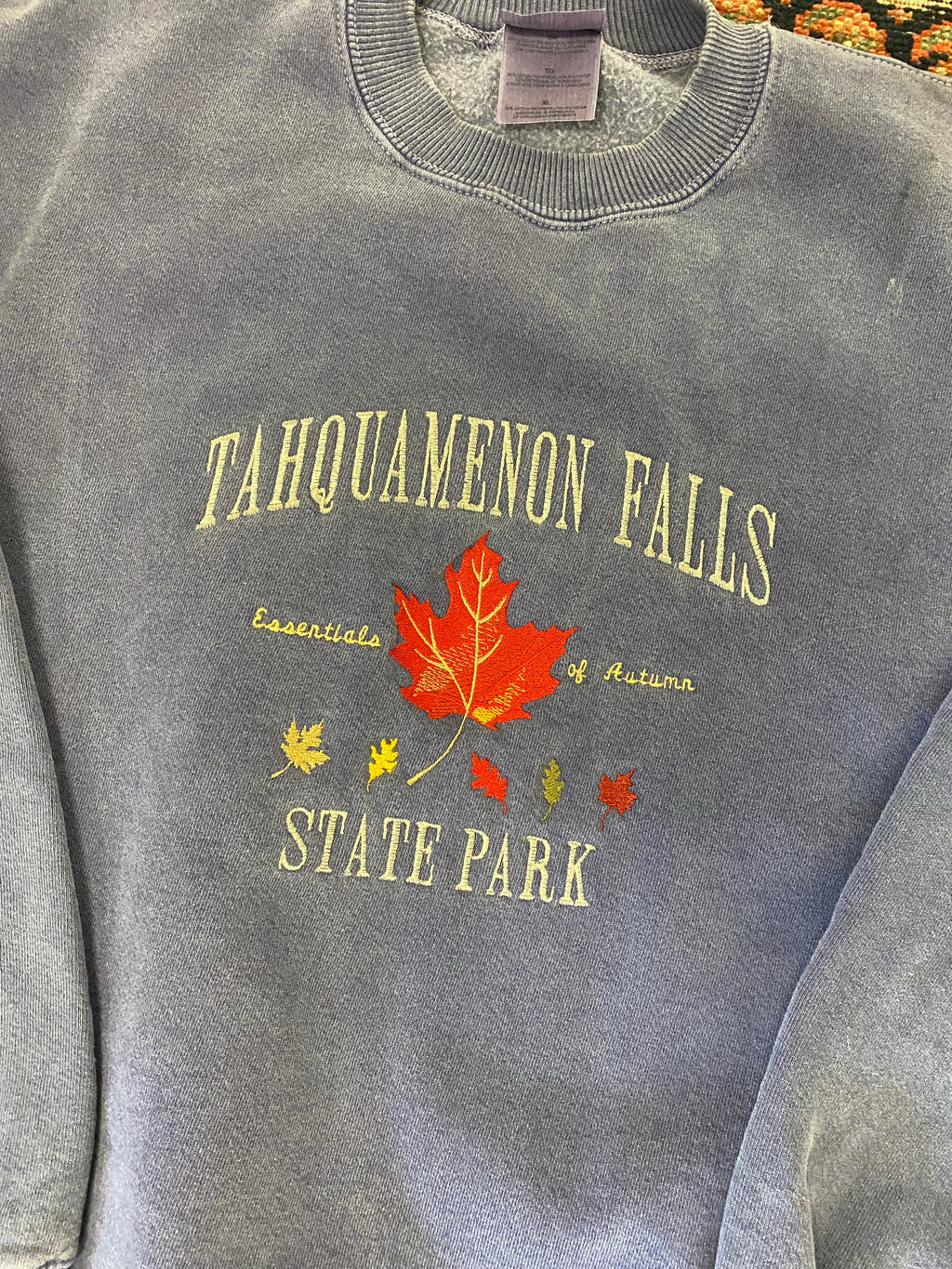 Vintage Stone Wash Tahquamenon Falls Canada Crewneck - L