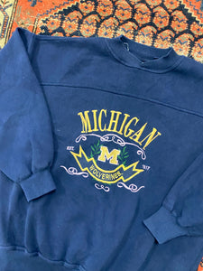 Vintage Embroidered Michigan Crewneck - M