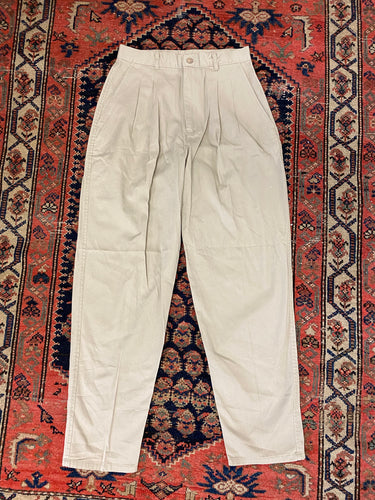 Vintage High Waisted Khaki Trousers - 26in