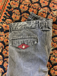Vintage High Waisted Patched Denim Jeans - 28in