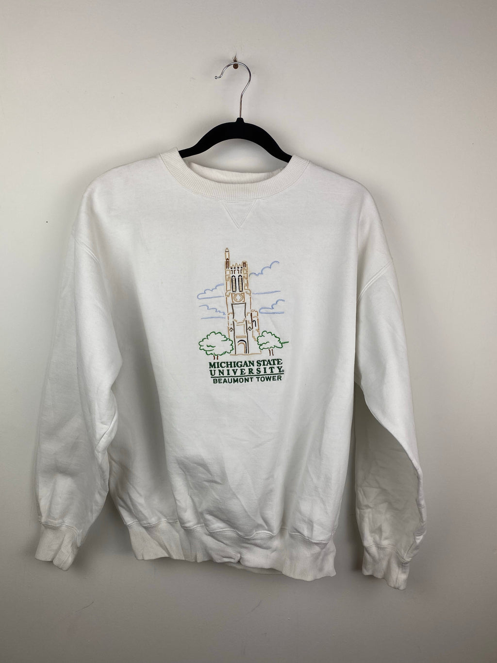 Embroidered Michigan State crewneck