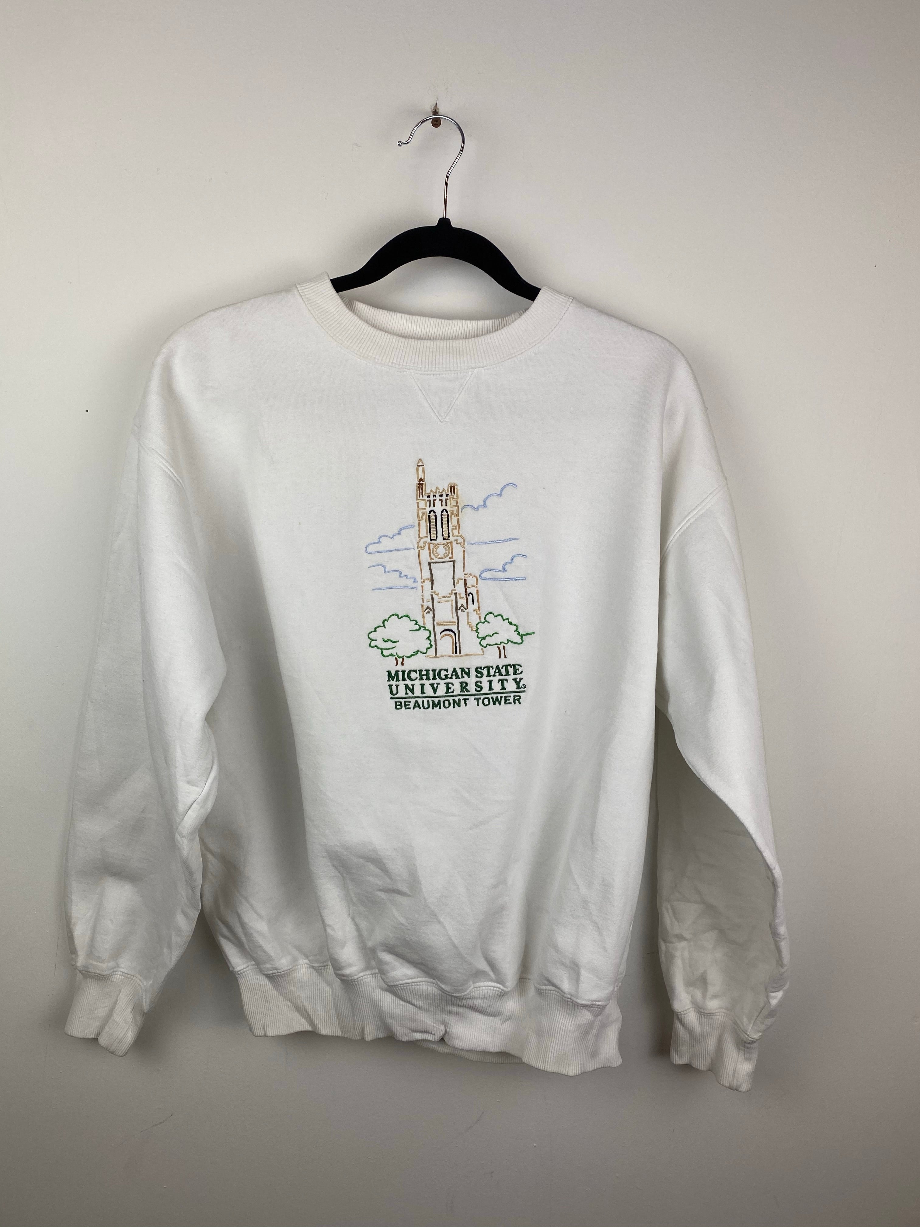 Embroidered Michigan State crewneck