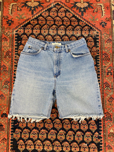 Vintage High Waisted Jones Frayed Denim Shorts - 29in