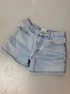 Vintage High Waisted Rough Wear Hemmed Denim Shorts - 28in