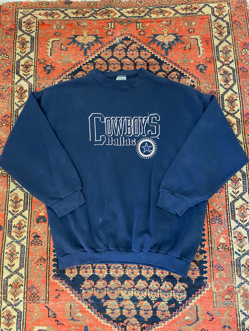 Vintage Embroidered Cowboys Crewneck - L/XL