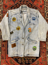 Load image into Gallery viewer, Vintage patched denim jacket - M