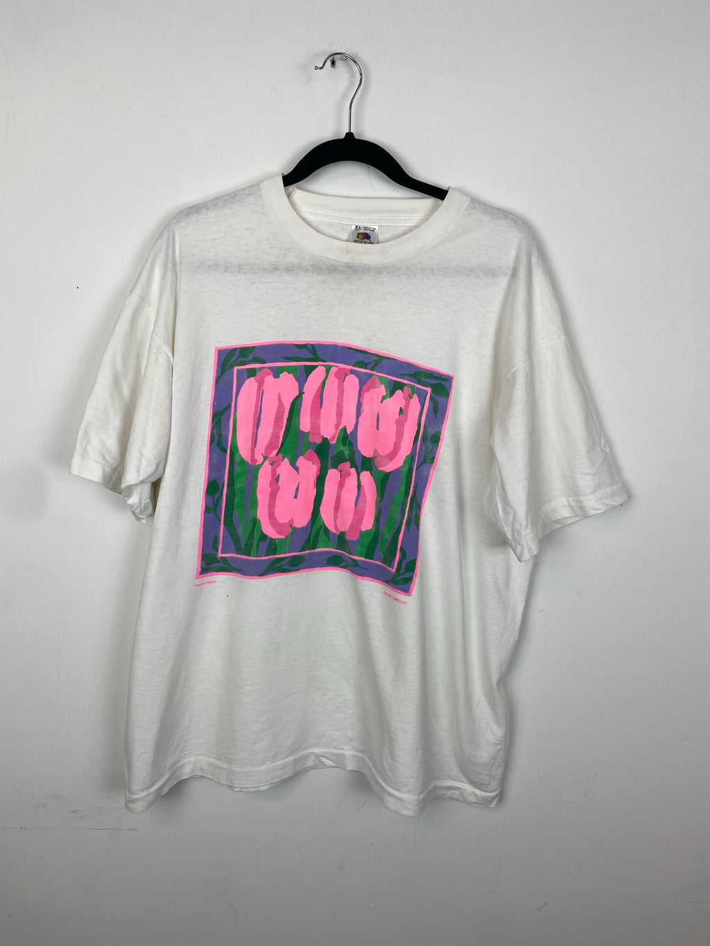 Vintage Flower painting t shirt - L