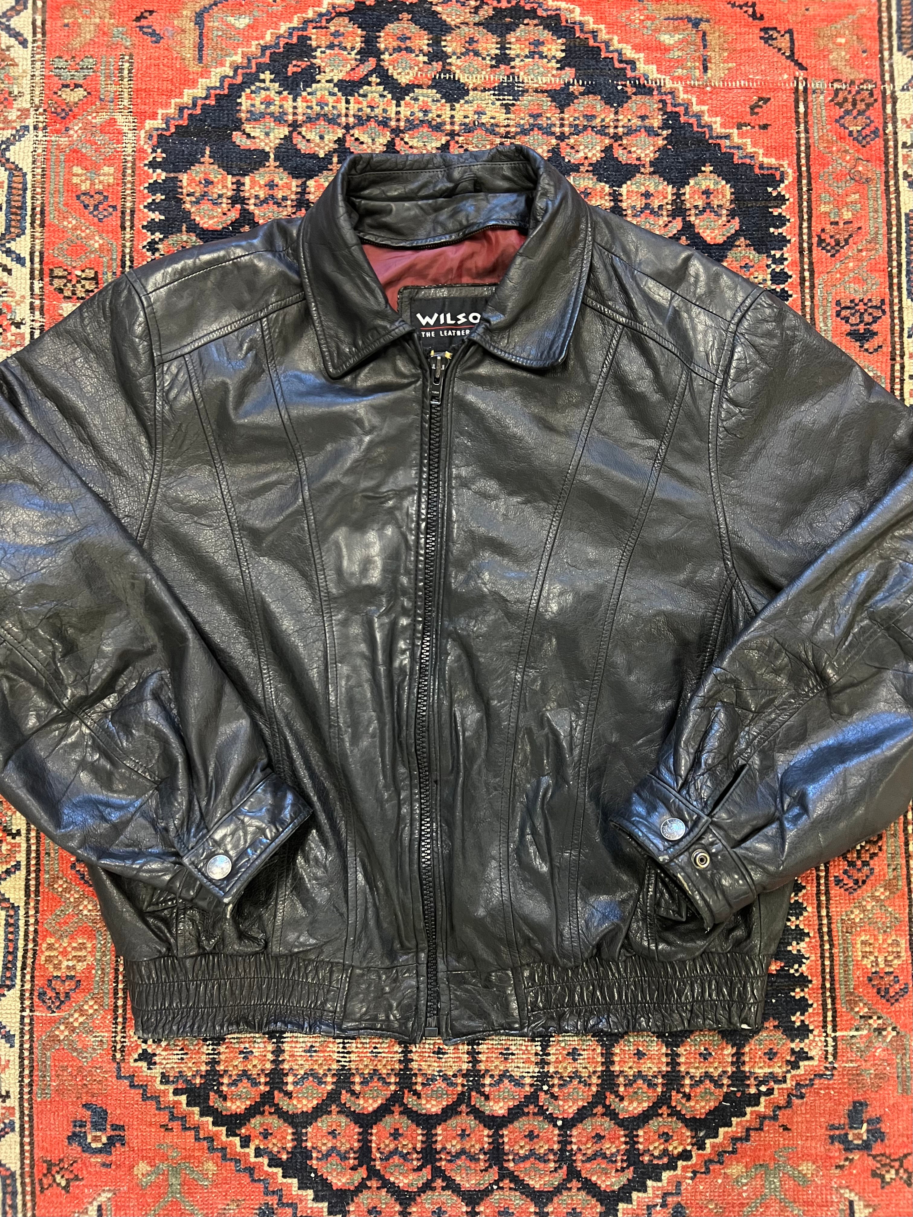 VINTAGE LEATHER BOMBER JACKET - MEDIUM