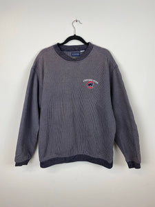Pinstriped embroidered Chicago Cubs crewneck