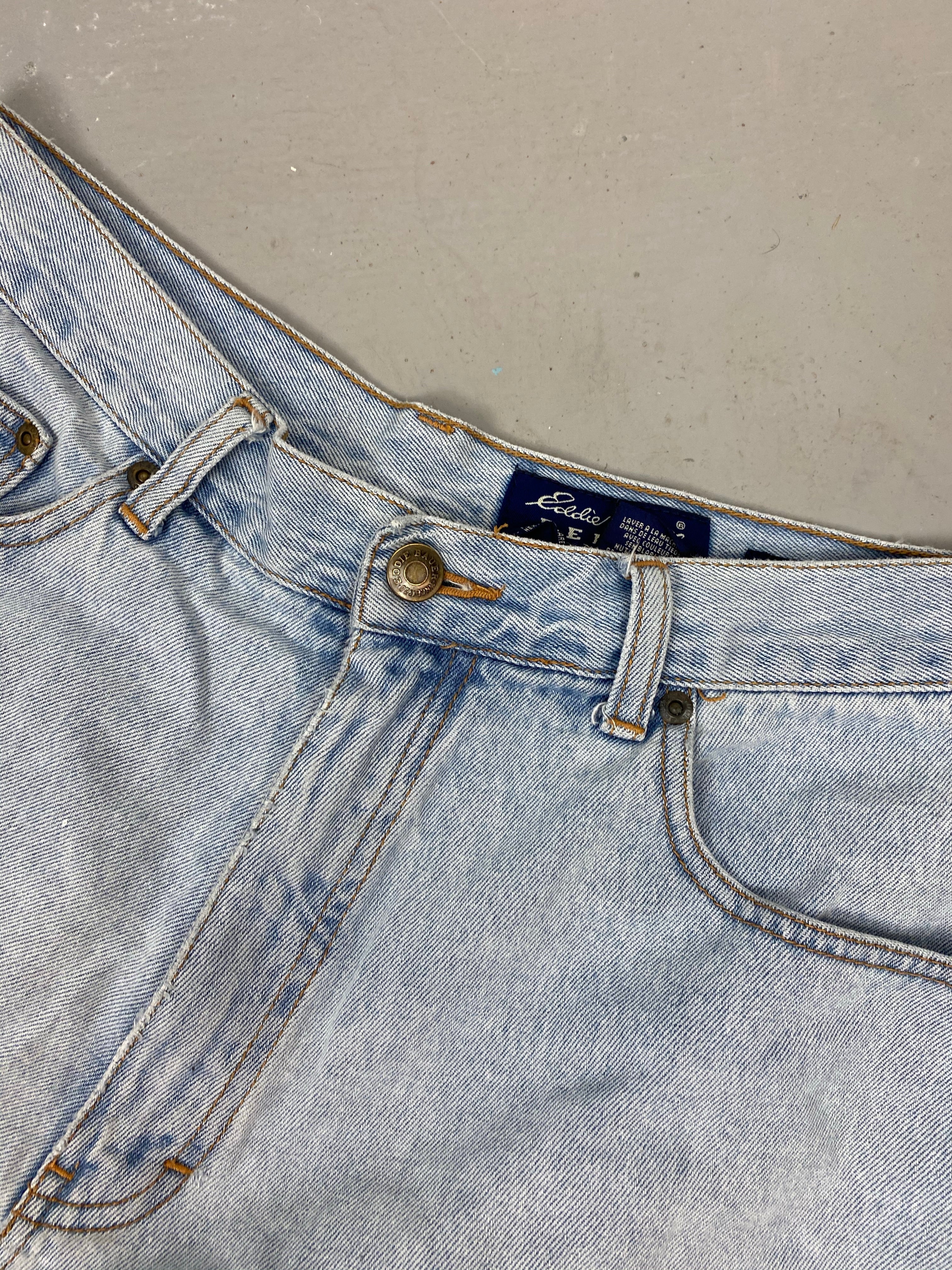 90s Eddie Bauer high waisted denim shorts - 31in
