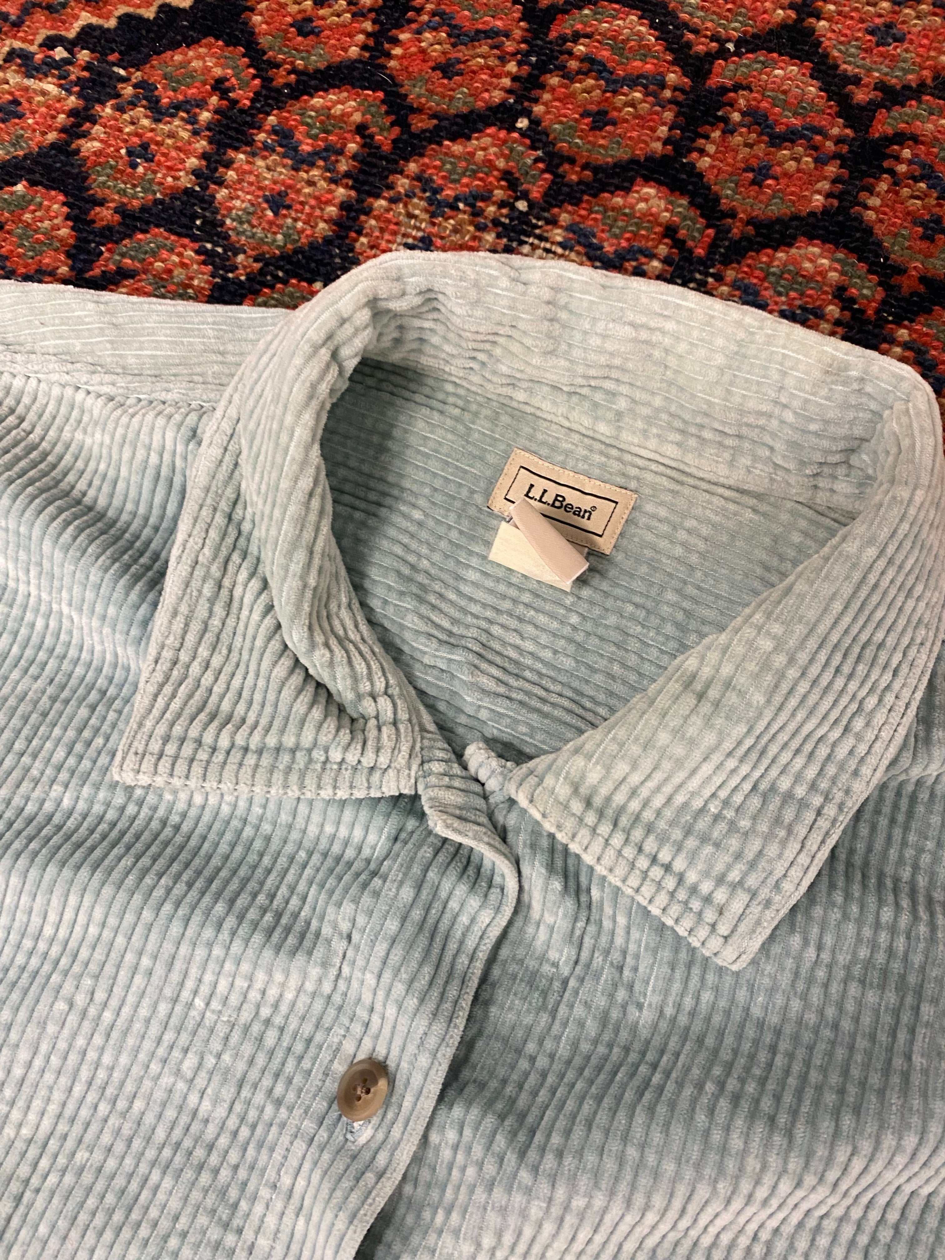 Vintage Baby Blue Thick Corduroy Button Up - M