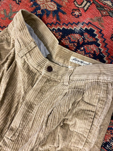 Vintage Thick Corduroy High Waisted Pleated Pants - 28in