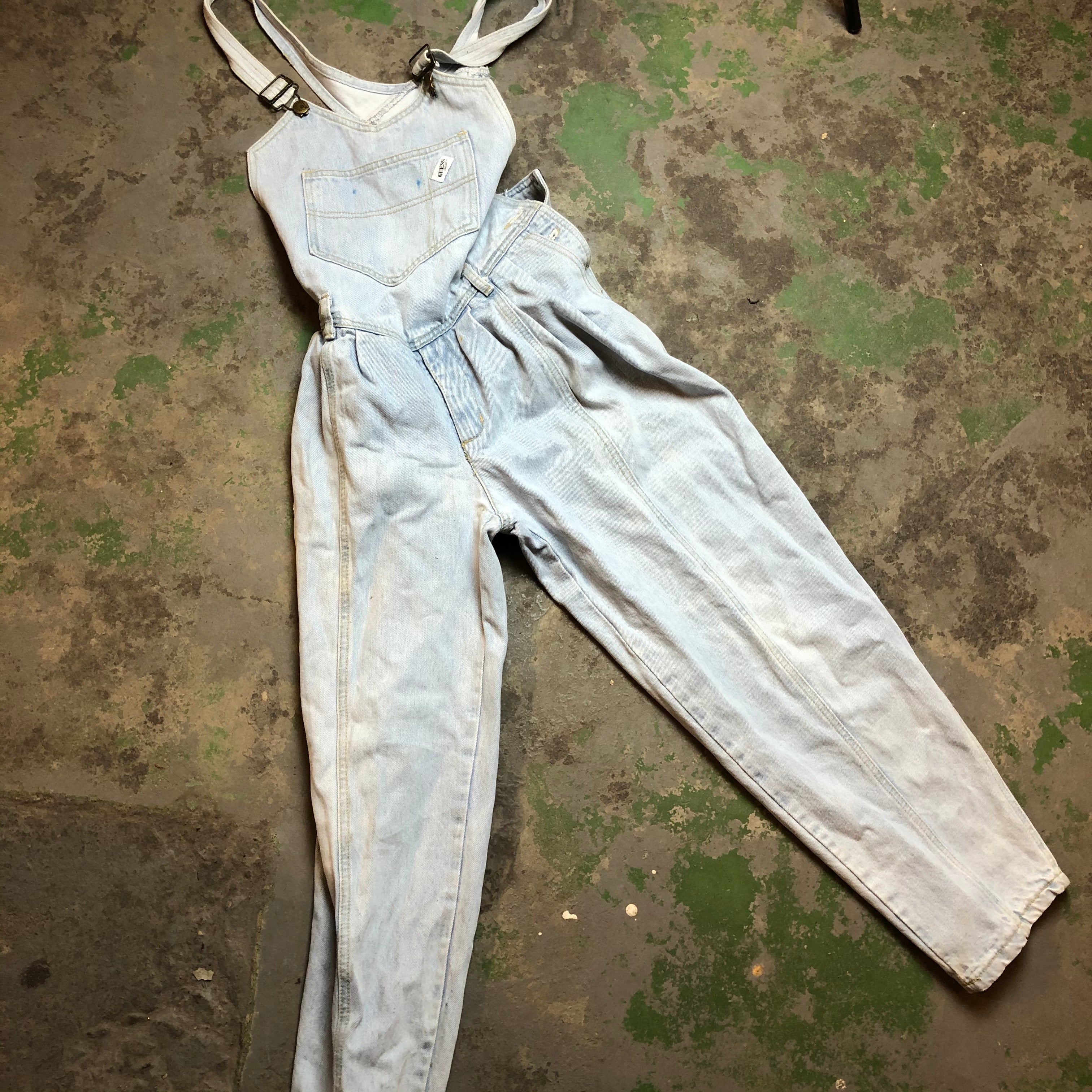 90s pleated guess overalls