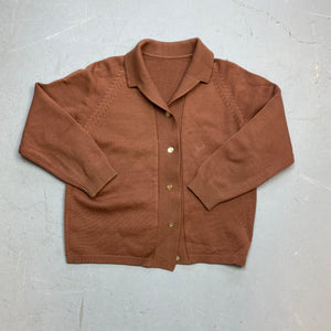 Brown knitted button up