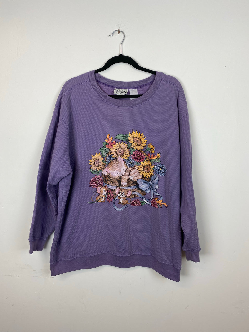 90d purple textured crewneck