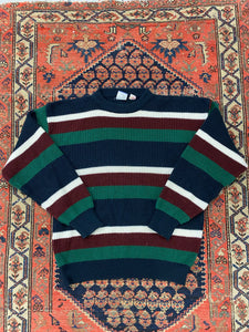 90 Striped Knit Sweater - L