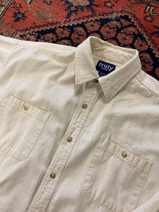 Vintage Creme Button Up Shirt - XL