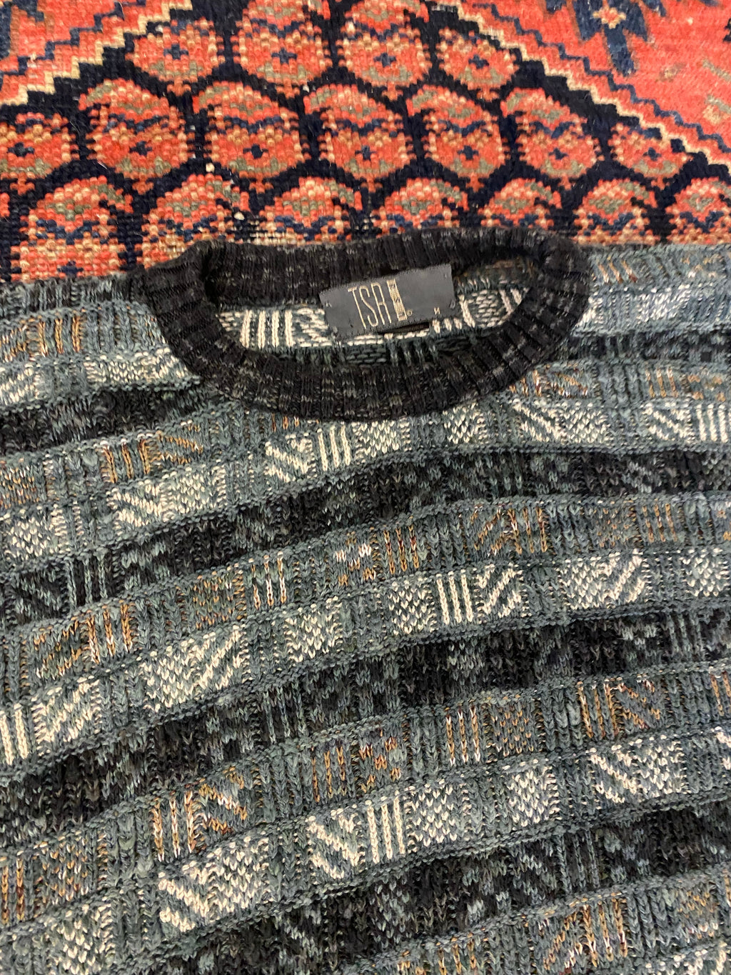 Vintage Multicoloured Knit Sweater - L