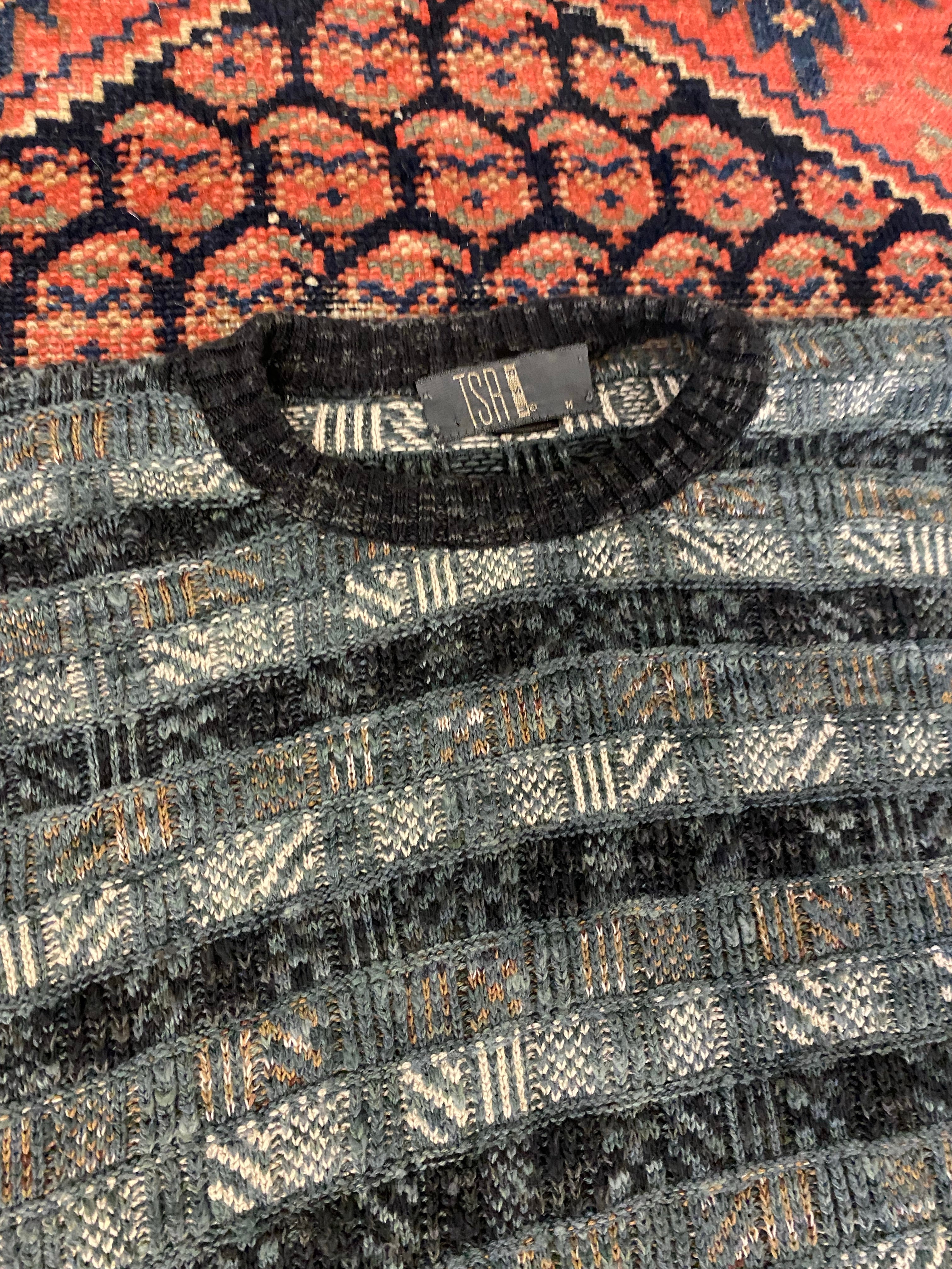 Vintage Multicoloured Knit Sweater - L