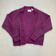 Load image into Gallery viewer, Purple mohair cardigan sweater