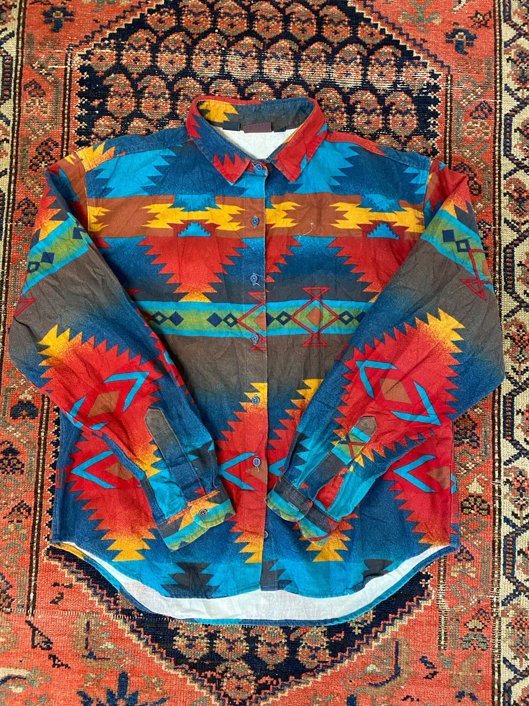 90s Woolrich Aztec Button Up Shirt - S/M