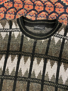 Vintage Patterned Knit Sweater - M/L